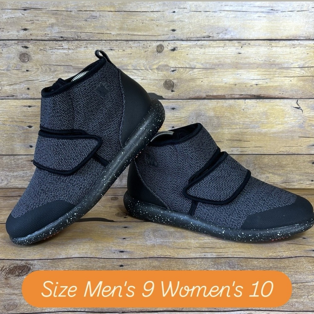 World Boots Lees Spec Black Mid Top Velcro Sneakers Mens 9 Womens 10